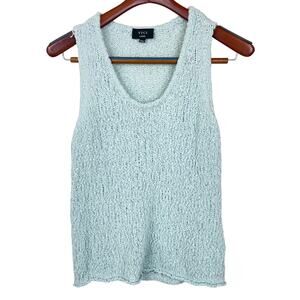 Womans Tank Top Sz L Cotton Open Knit Fairy Grunge Boho Beachy Minimalist Soft